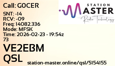 QSL Card for VE2EBM QSO with G0CER