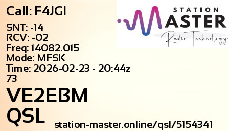 QSL Card for VE2EBM QSO with F4JGI