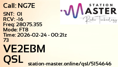 QSL Card for VE2EBM QSO with NG7E