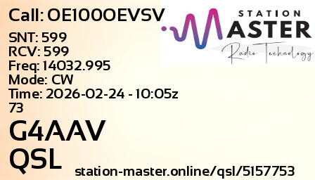 QSL Card for G4AAV QSO with OE100OEVSV