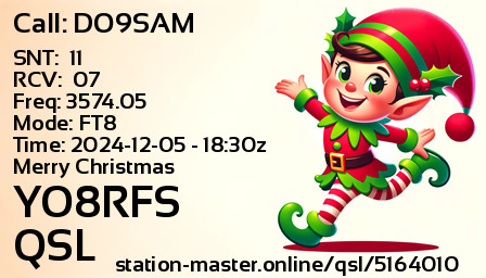 QSL Card for YO8RFS QSO with DO9SAM