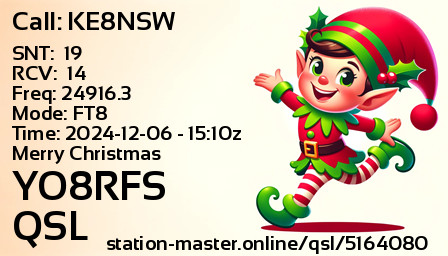 QSL Card for YO8RFS QSO with KE8NSW