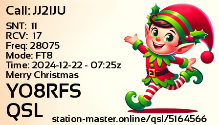 QSL Card for YO8RFS QSO with JJ2IJU