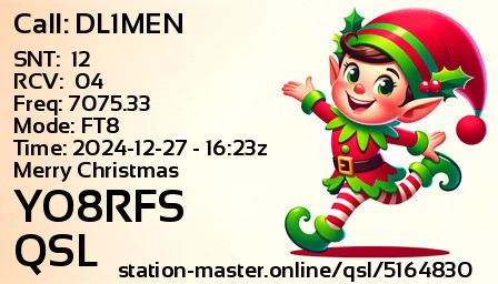 QSL Card for YO8RFS QSO with DL1MEN