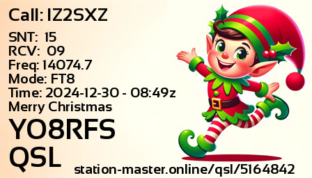 QSL Card for YO8RFS QSO with IZ2SXZ