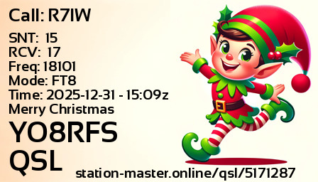 QSL Card for YO8RFS QSO with R7IW