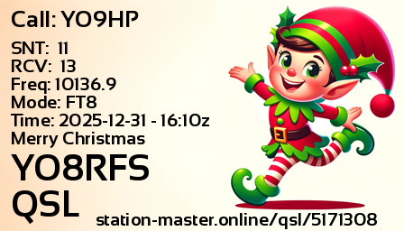 QSL Card for YO8RFS QSO with YO9HP