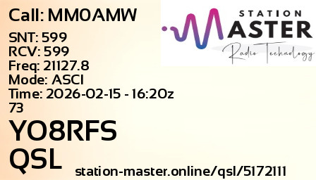 QSL Card for YO8RFS QSO with MM0AMW
