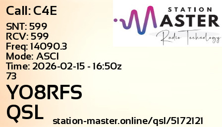 QSL Card for YO8RFS QSO with C4E