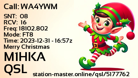 QSL Card for M1HKA QSO with WA4YWM