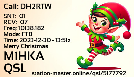 QSL Card for M1HKA QSO with DH2RTW