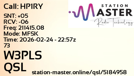 QSL Card for W3PLS QSO with HP1RY