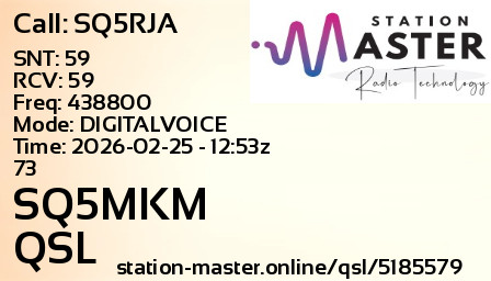 QSL Card for SQ5MKM QSO with SQ5RJA
