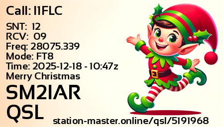 QSL Card for SM2IAR QSO with I1FLC