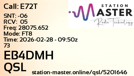 QSL Card for EB4DMH QSO with E72T