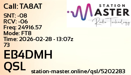 QSL Card for EB4DMH QSO with TA8AT