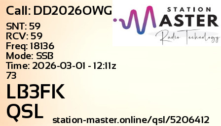 QSL Card for LB3FK QSO with DD2026OWG