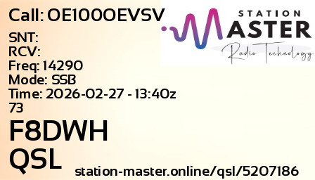 QSL Card for F8DWH QSO with OE100OEVSV