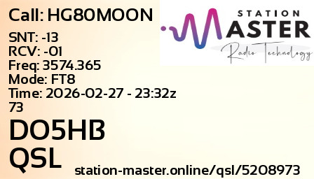 QSL Card for DO5HB QSO with HG80MOON