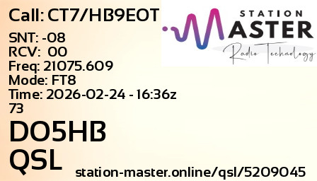 QSL Card for DO5HB QSO with CT7/HB9EOT