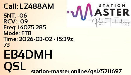 QSL Card for EB4DMH QSO with LZ488AM