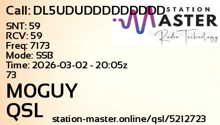 QSL Card for M0GUY QSO with DL5UDUDDDDDDDDD