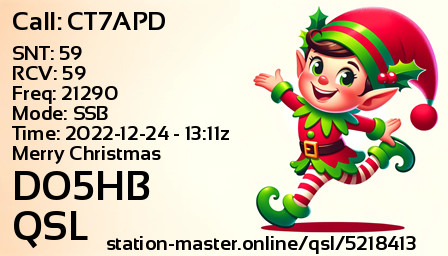 QSL Card for DO5HB QSO with CT7APD