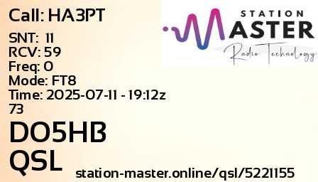 QSL Card for DO5HB QSO with HA3PT