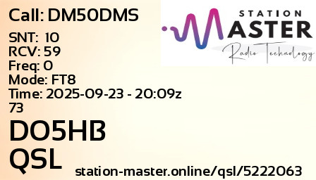 QSL Card for DO5HB QSO with DM50DMS