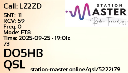 QSL Card for DO5HB QSO with LZ2ZD