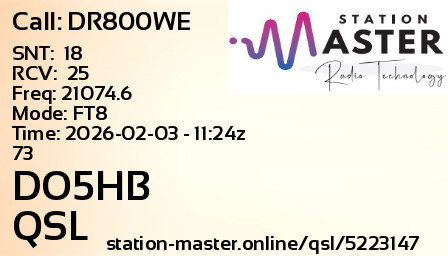 QSL Card for DO5HB QSO with DR800WE