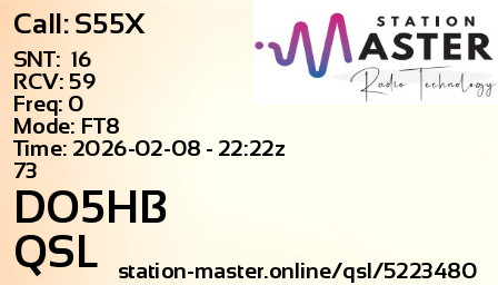 QSL Card for DO5HB QSO with S55X