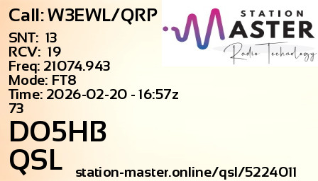QSL Card for DO5HB QSO with W3EWL/QRP