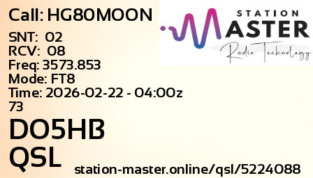 QSL Card for DO5HB QSO with HG80MOON