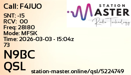 QSL Card for N9BC QSO with F4JUO