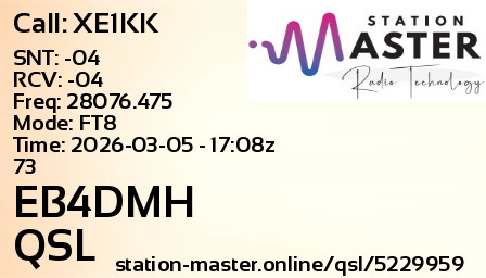 QSL Card for EB4DMH QSO with XE1KK