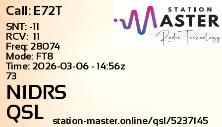 QSL Card for N1DRS QSO with E72T