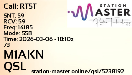 QSL Card for M1AKN QSO with RT5T