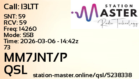 QSL Card for MM7JNT/P QSO with I3LTT