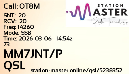 QSL Card for MM7JNT/P QSO with OT8M