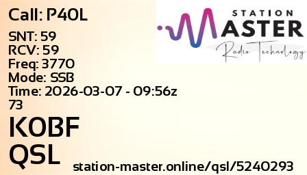 QSL Card for K0BF QSO with P40L