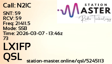 QSL Card for LX1FP QSO with N2IC
