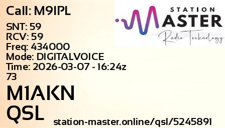 QSL Card for M1AKN QSO with M9IPL