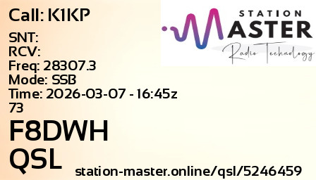 QSL Card for F8DWH QSO with K1KP