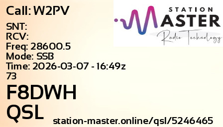 QSL Card for F8DWH QSO with W2PV