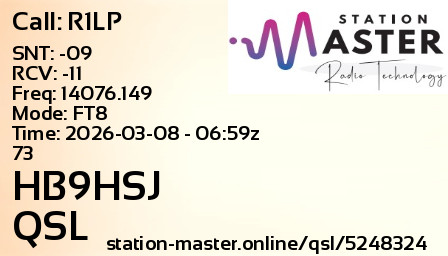 QSL Card for HB9HSJ QSO with R1LP