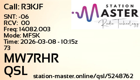 QSL Card for MW7RHR QSO with R3KJF