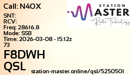 QSL Card for F8DWH QSO with N4OX