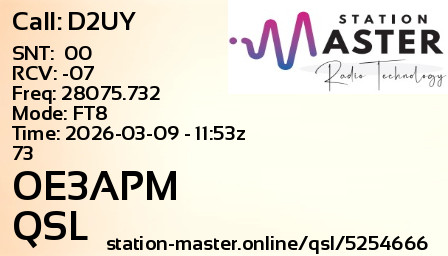 QSL Card for OE3APM QSO with D2UY