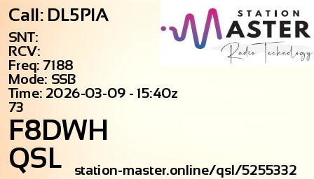 QSL Card for F8DWH QSO with DL5PIA